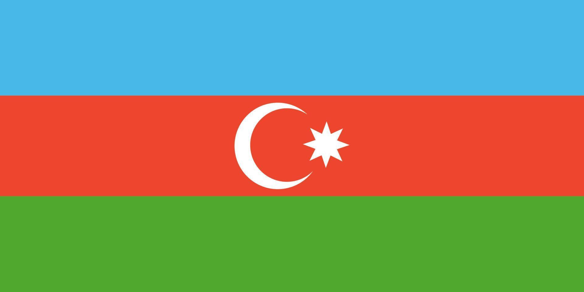 Azerbaijan flag. Official colors and proportions. National Azerbaijan flag. vector