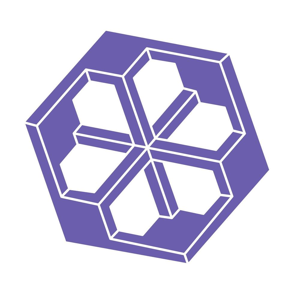 Logo. Impossible shape, optical illusion, vector. Optical art objects. Geometric figures. Line art. vector