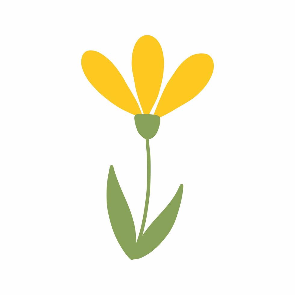 manzanilla amarilla. elemento de decoración de postal. imagen vectorial aislada. linda pegatina de flores. vector