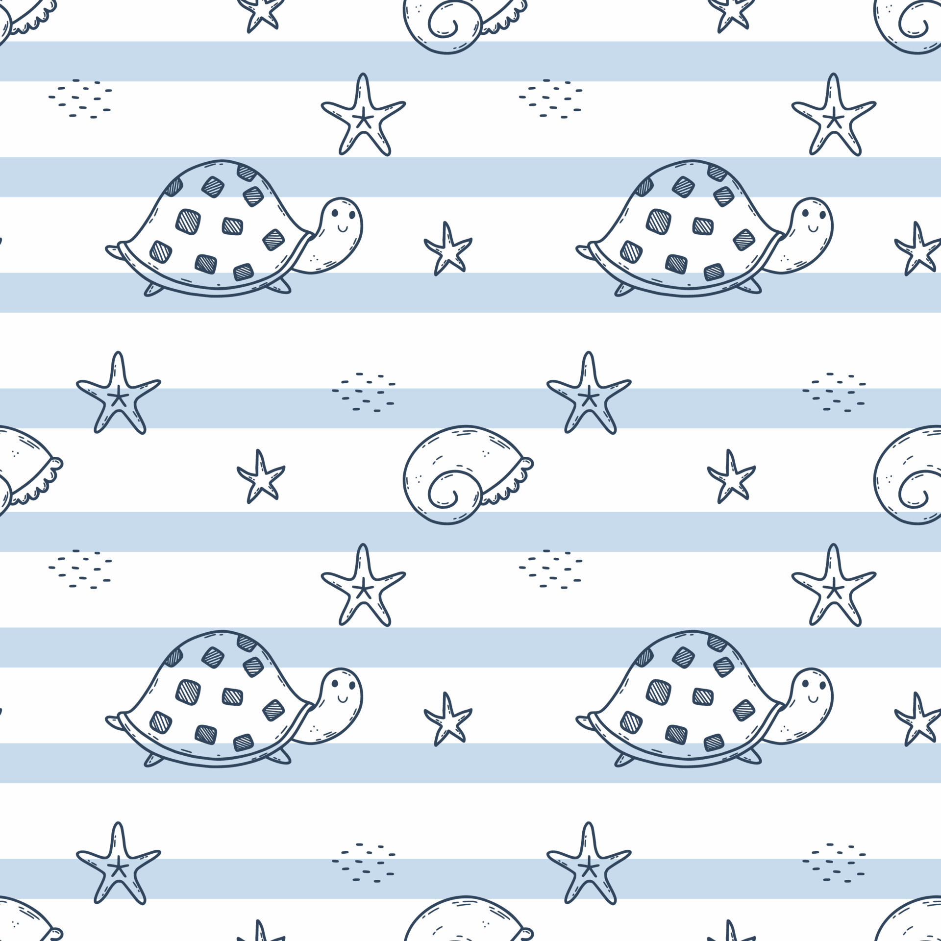 Turtle On - Blue - Wrapping Paper