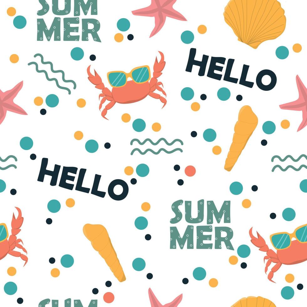 Summer seamless pattern vector