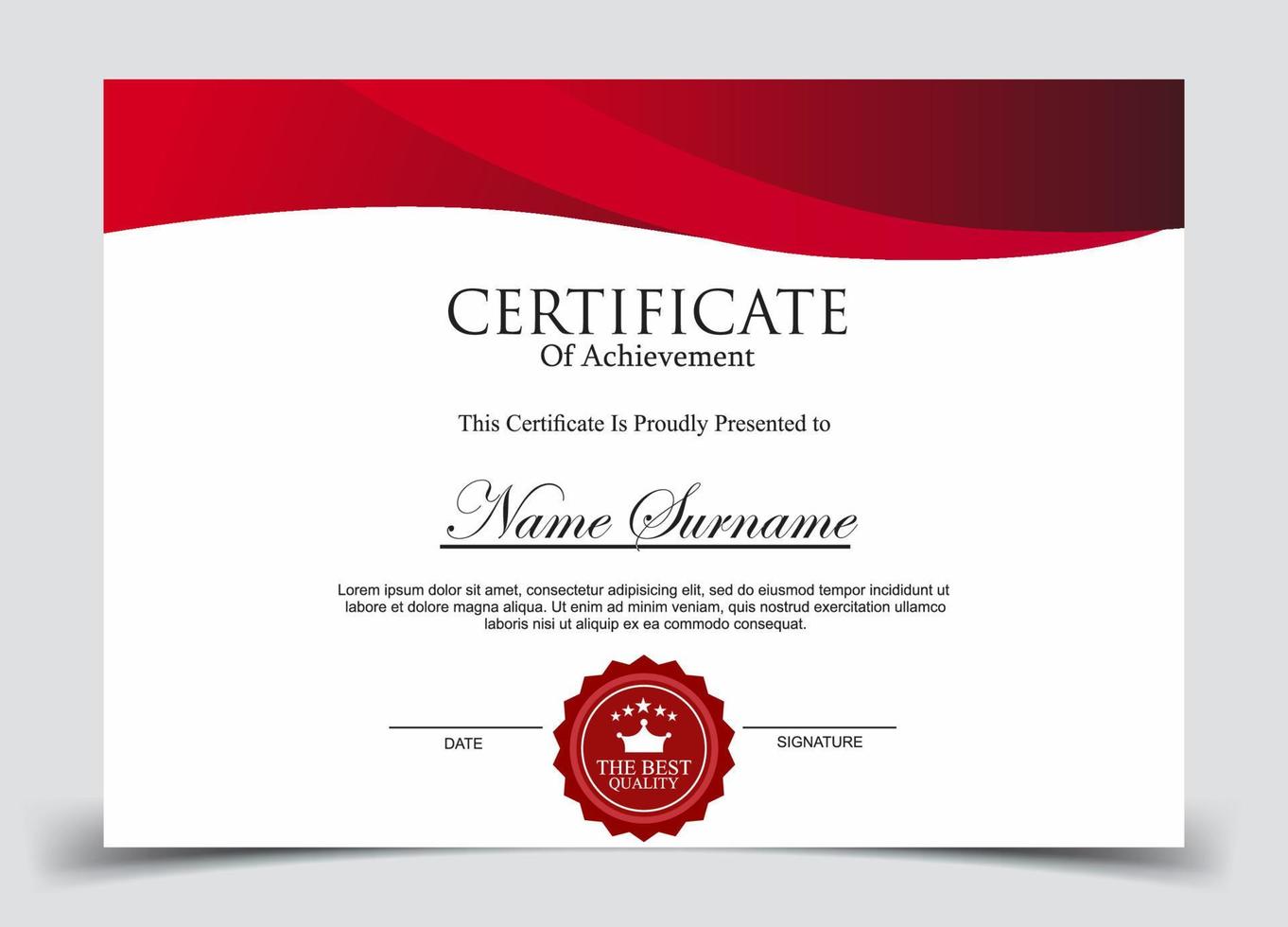 Certificate of Appreciation template, certificate of achievement, awards diploma template vector