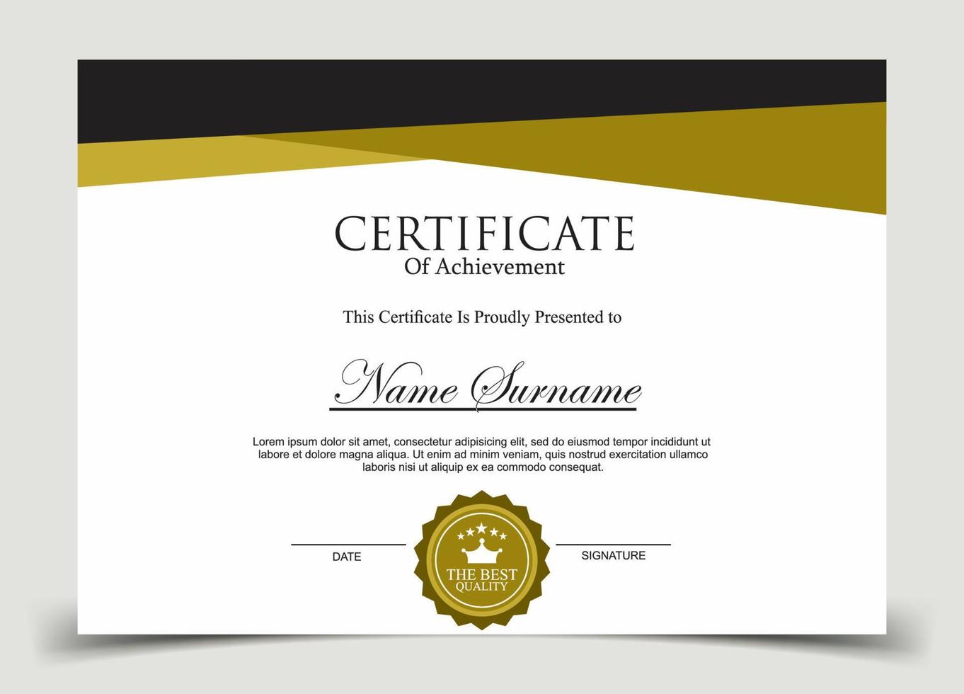 Certificate of Appreciation template, certificate of achievement, awards diploma template vector