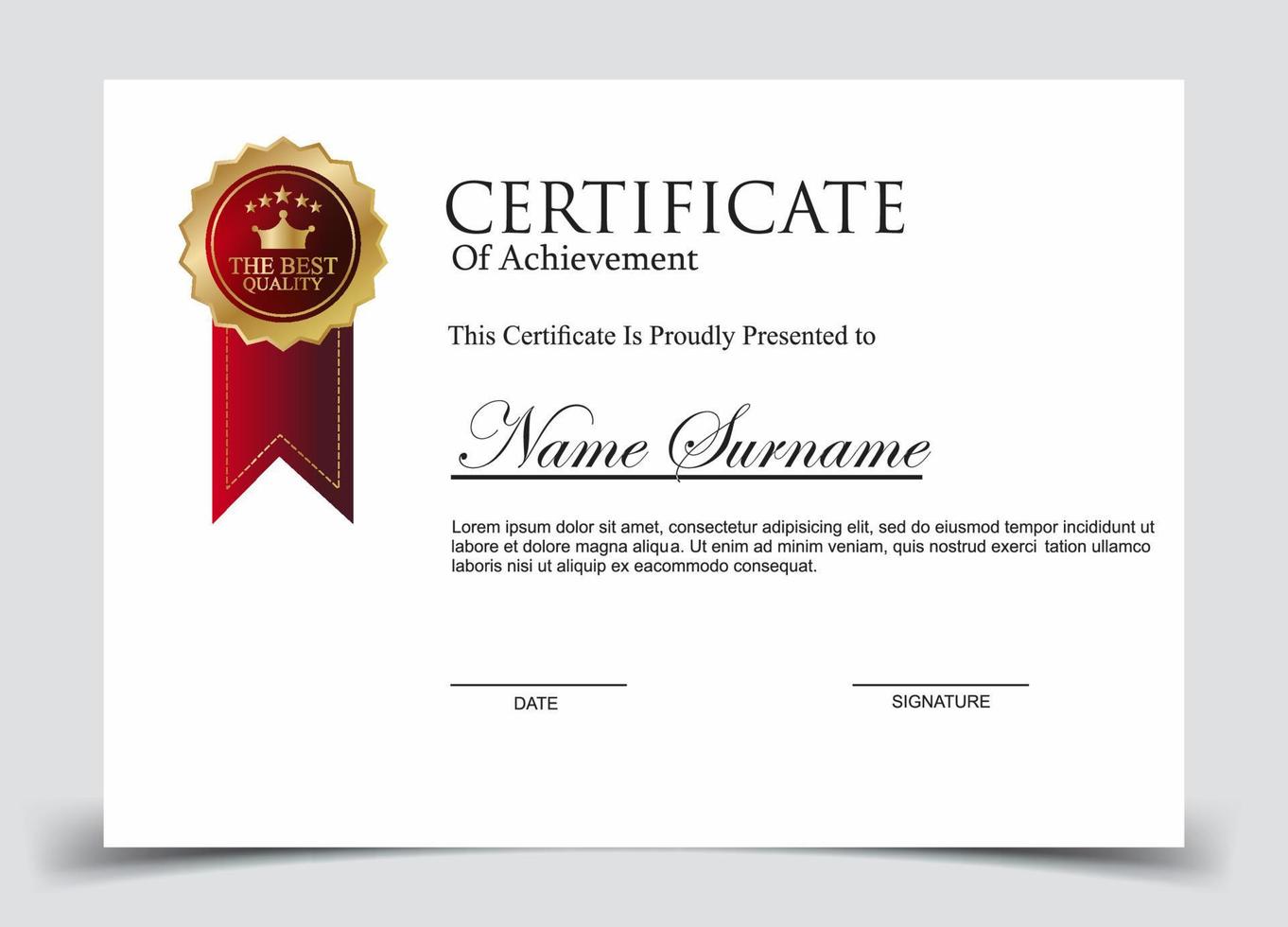 Certificate of Appreciation template, certificate of achievement, awards diploma template vector