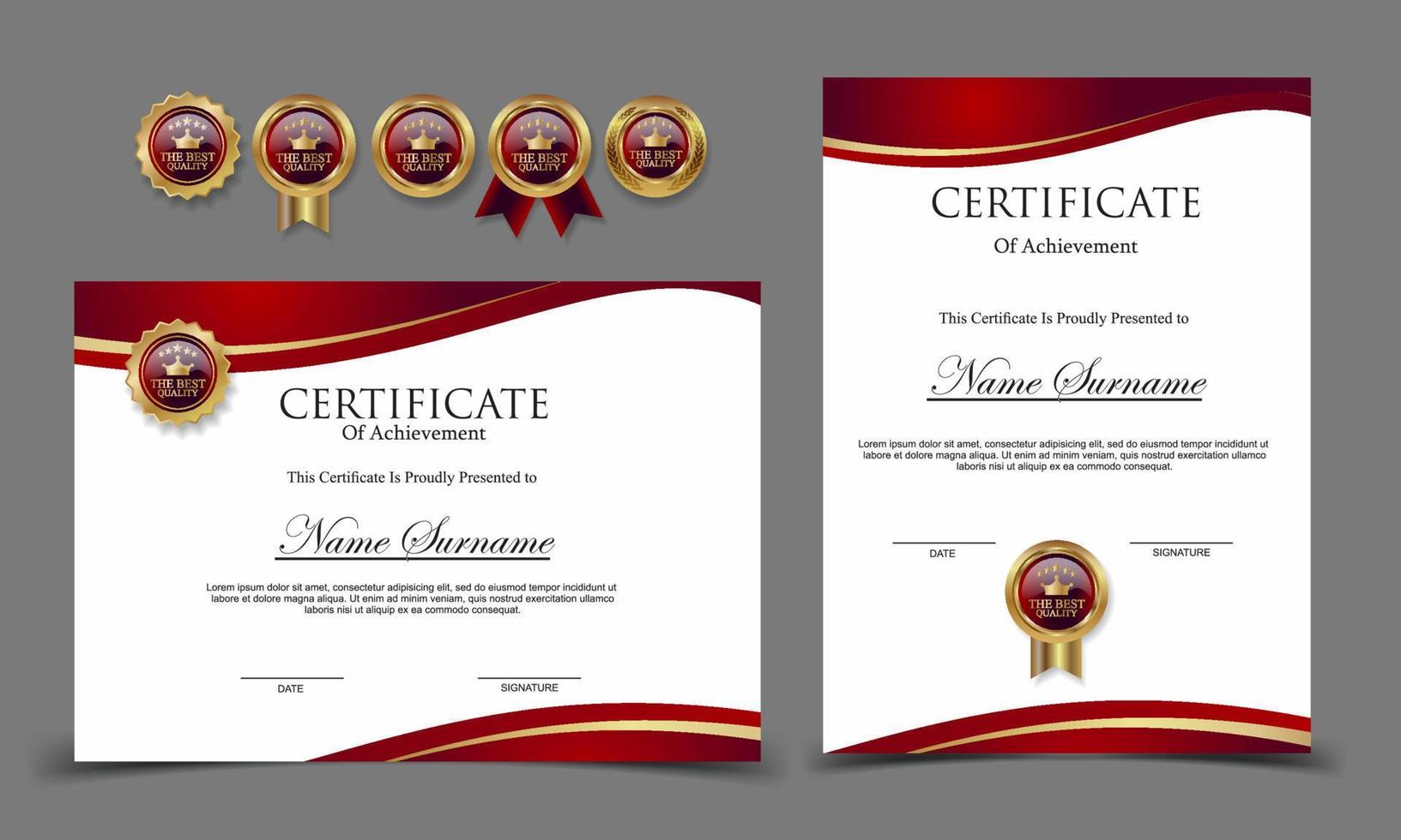 Certificate of Appreciation template, certificate of achievement, awards diploma template vector