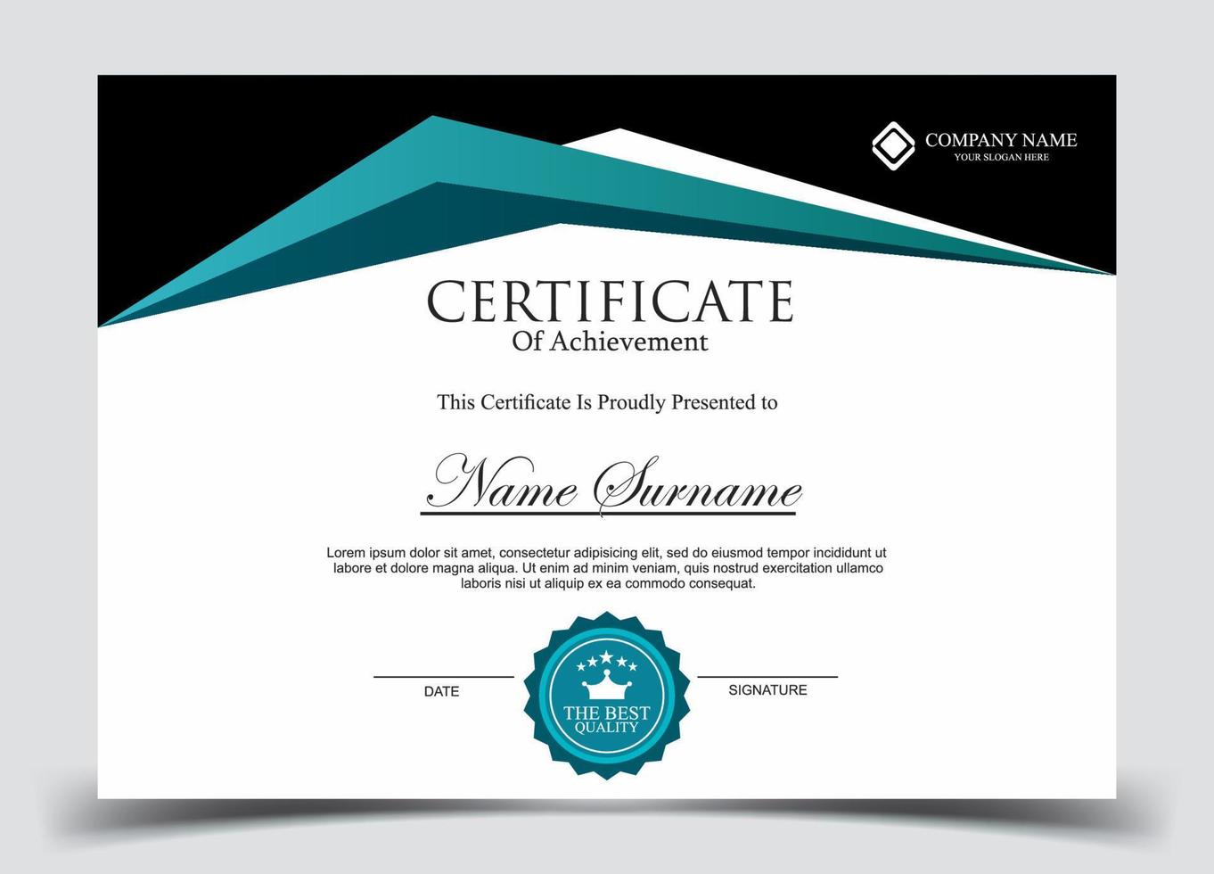 Certificate of Appreciation template, certificate of achievement, awards diploma template vector