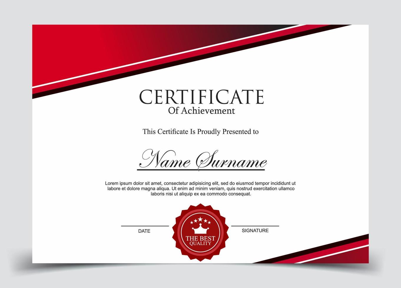 Certificate of Appreciation template, certificate of achievement, awards diploma template vector