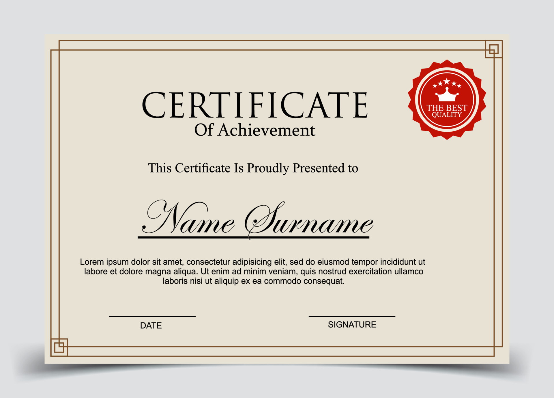 Certificate of Appreciation template, certificate of achievement ...