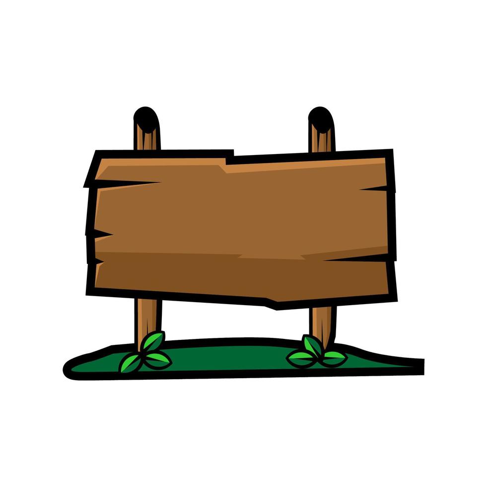 vector illustration of a wooden sign