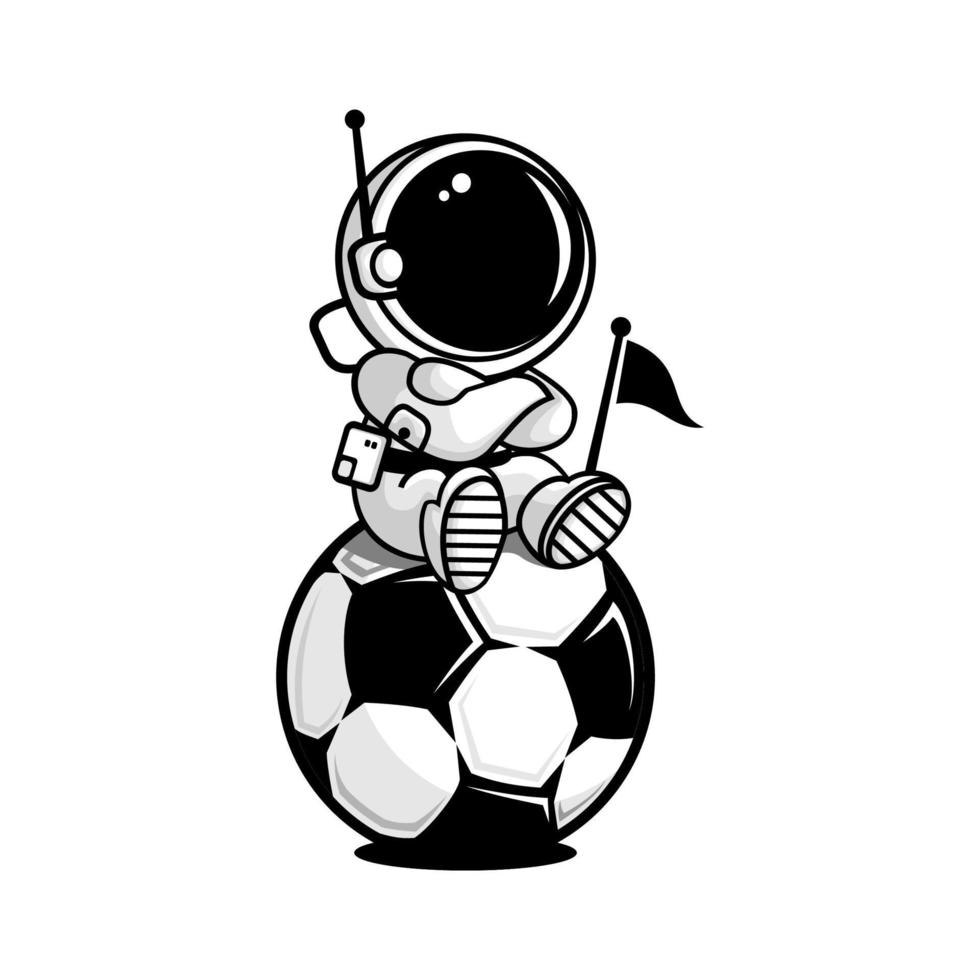 astronauta y pelota vector