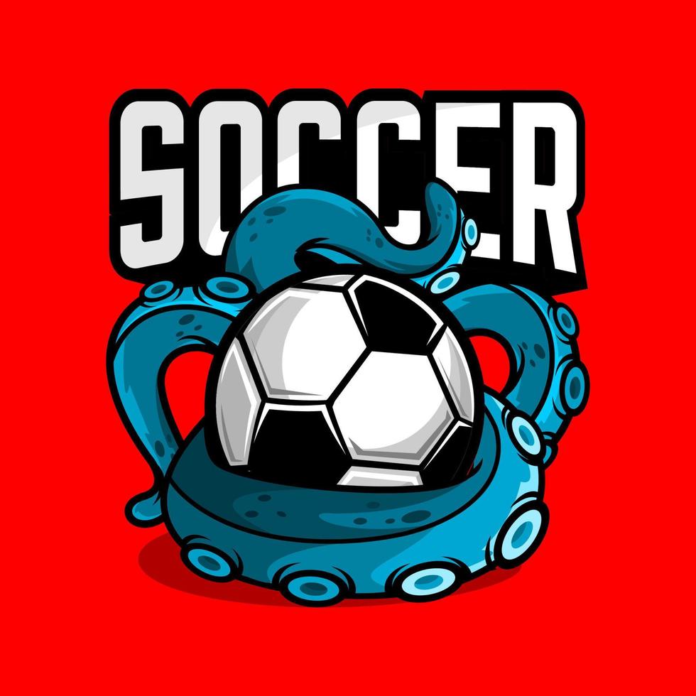 SOCCER AND OCTOPUS VECTOR