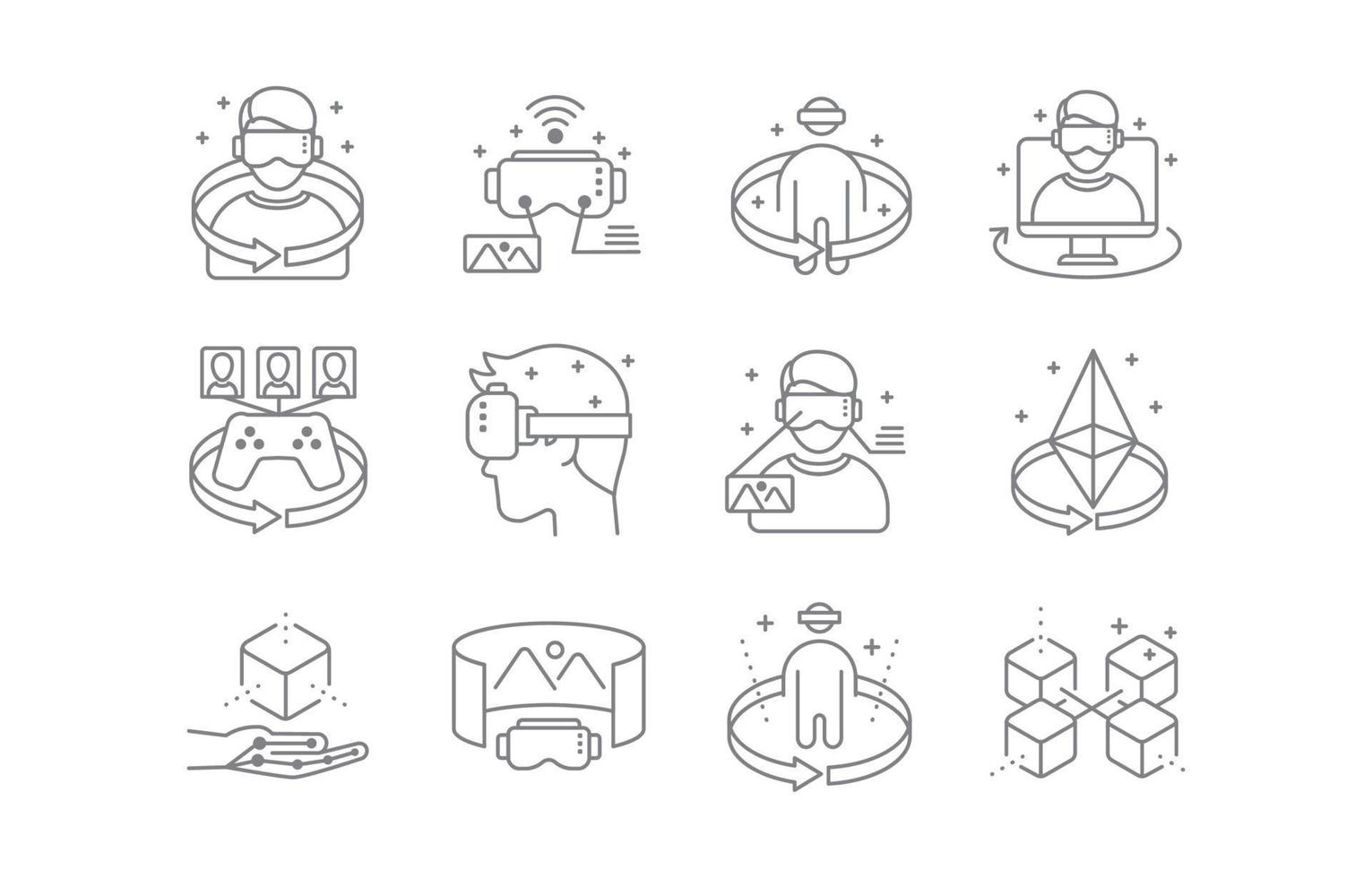 Virtual Universe Technology Icon Set vector