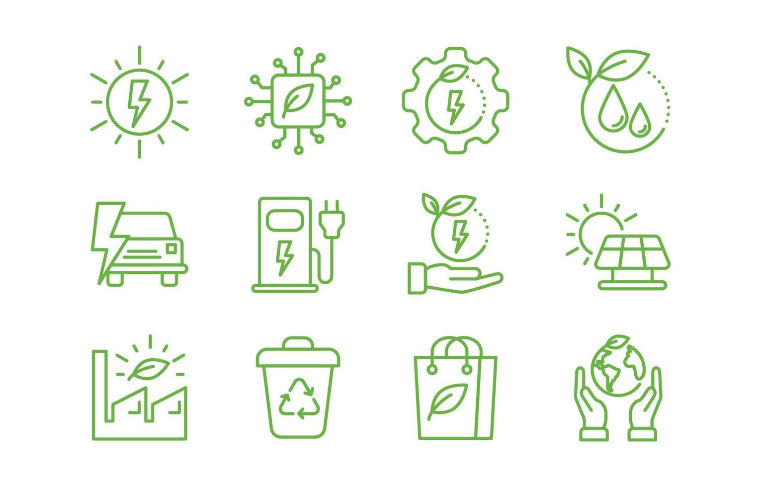 icono de tecnología verde vector