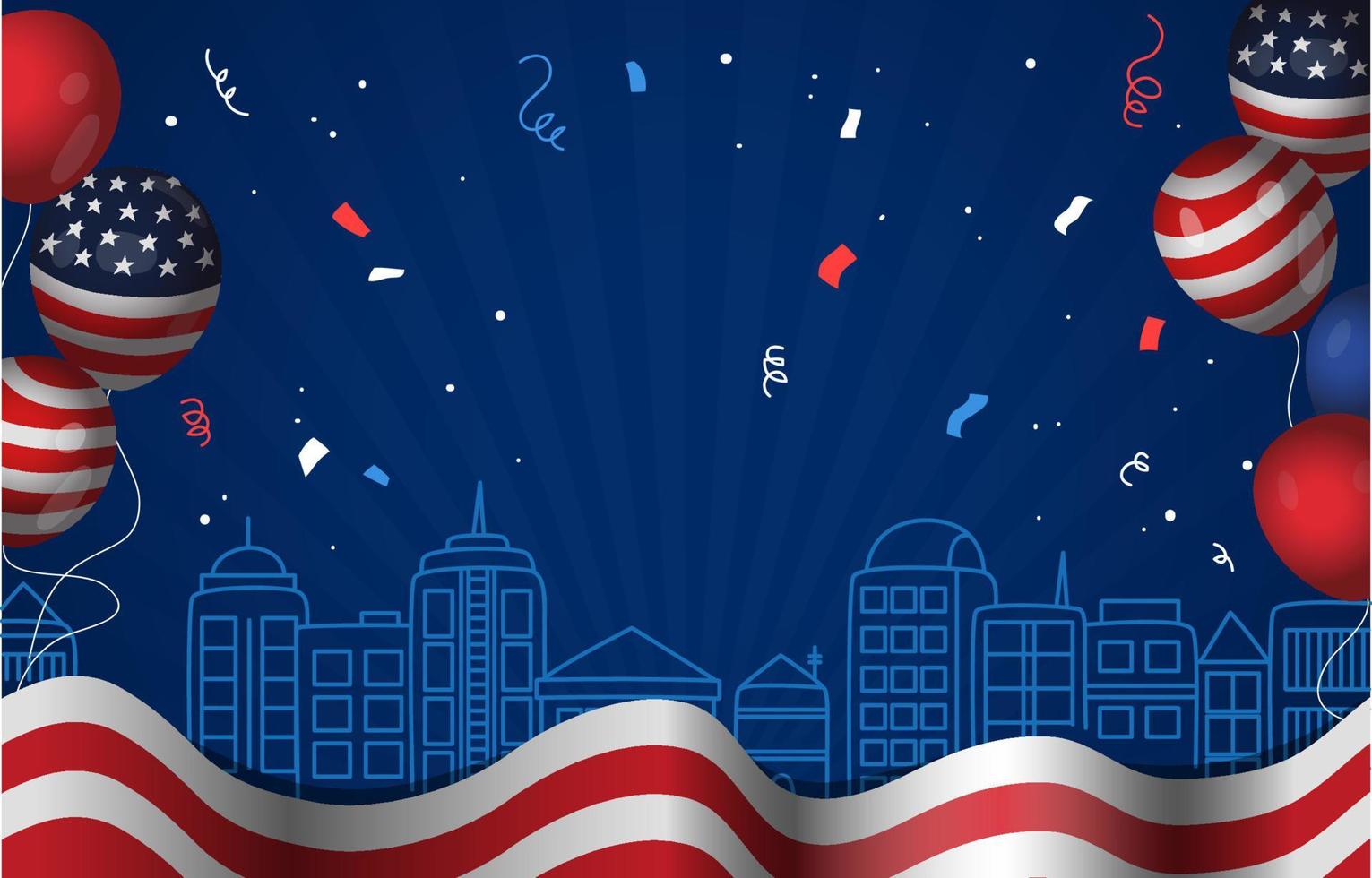 USA 4th July Happy Independence Day vector