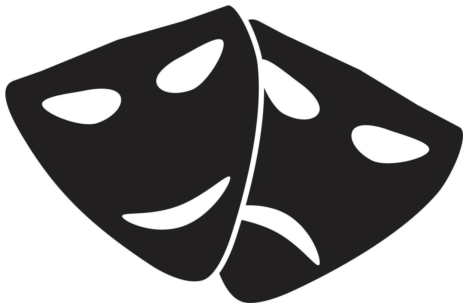 icono de máscaras de teatro. estilo plano signo de máscaras de teatro. símbolo de arte. vector