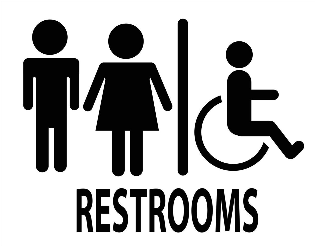 a man and a lady restrooms sign,  toilet sign on white background vector