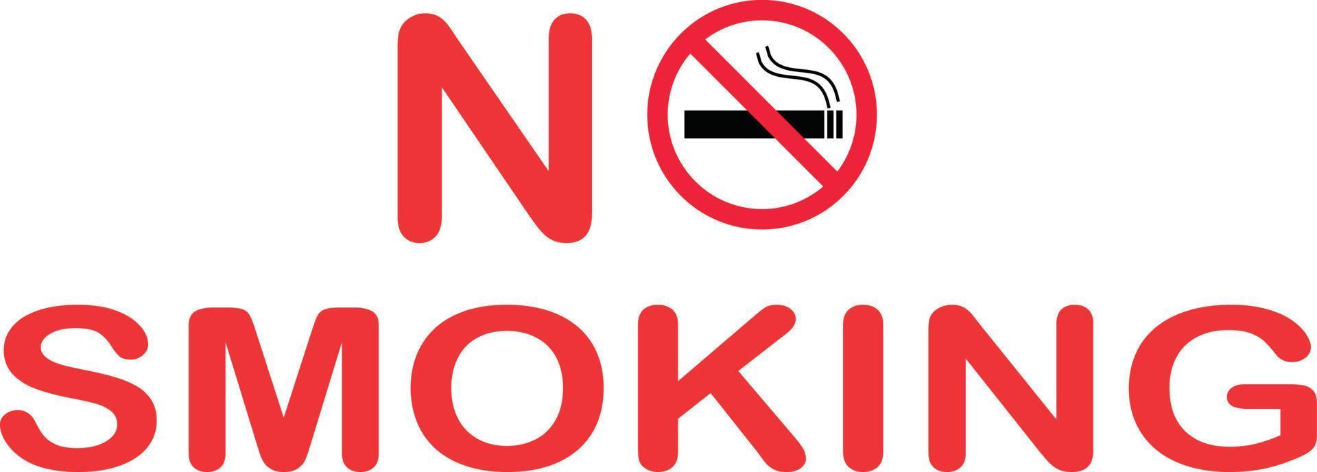 señal de no fumar. icono de no fumar. signo prohibido. símbolo de cigarrillo. vector