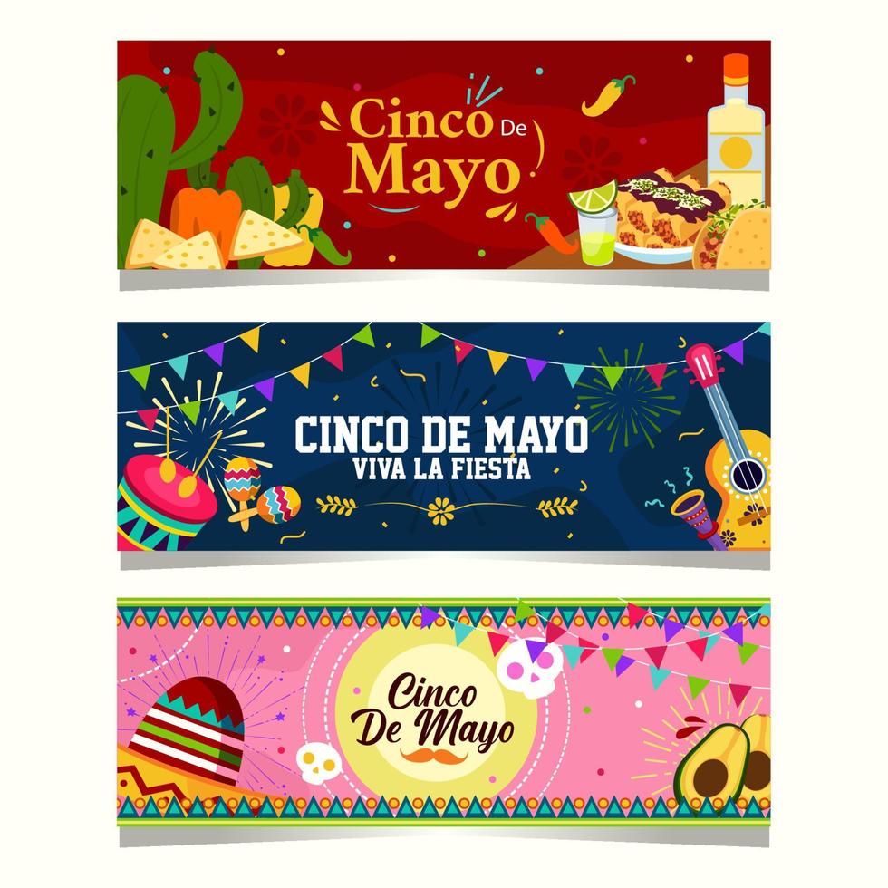 colección de carteles del cinco de mayo vector