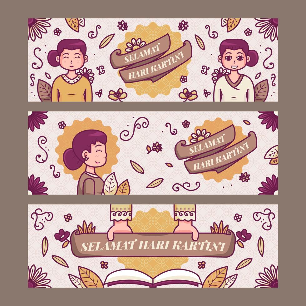 Kartini Day Banner Collection vector