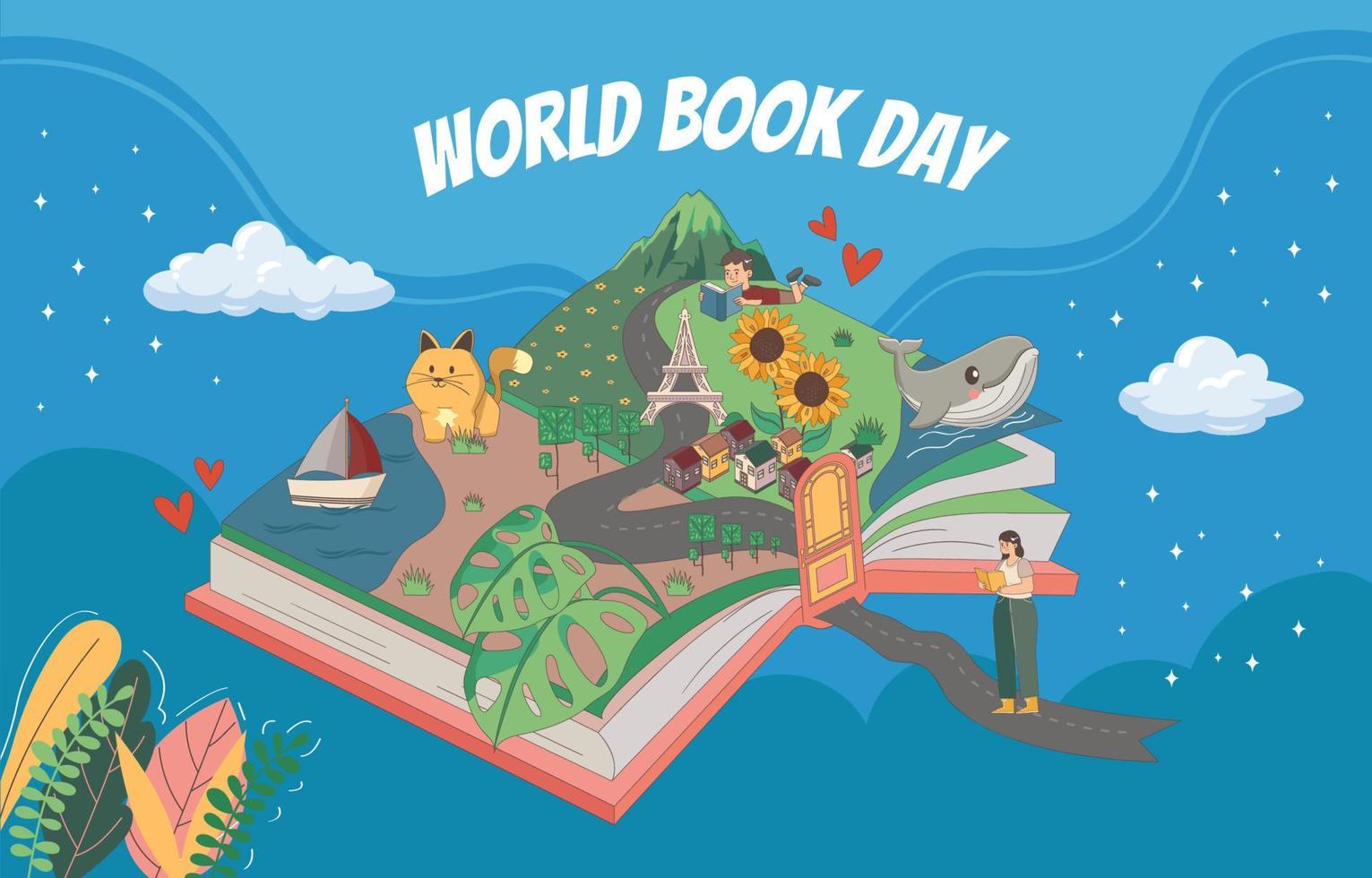 World Book Day Background vector