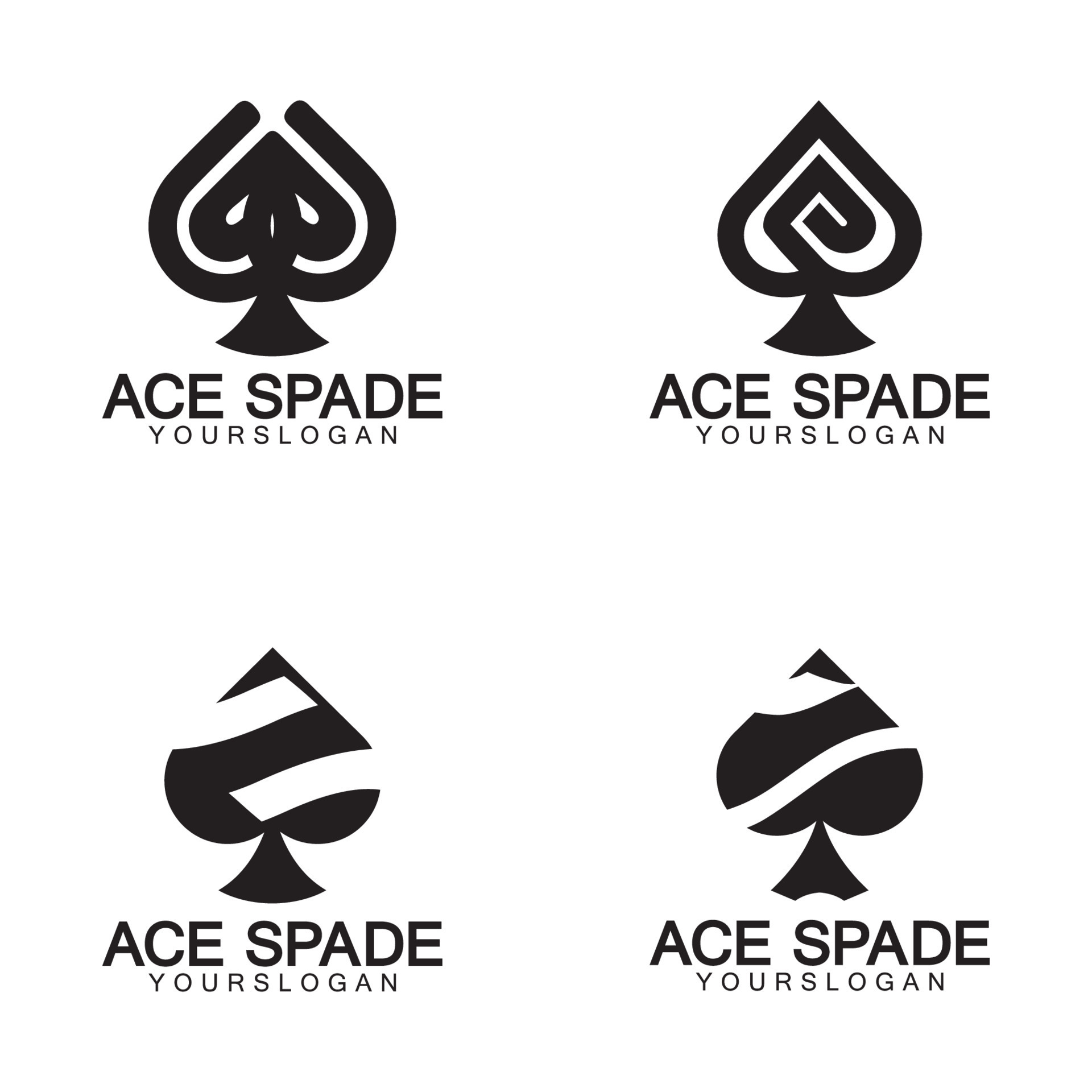 Ace of Spades Icon Logo Design. Flat Related Icon for Web and