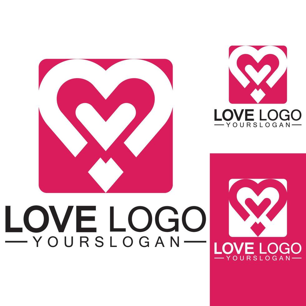 Love logo design,Heart shape logo design Vector