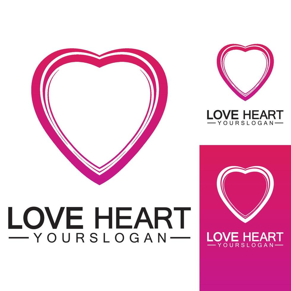 Love heart logo and symbol vector template