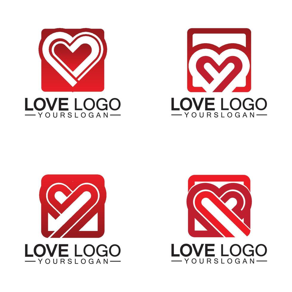 diseño de logotipo de amor, vector de diseño de logotipo de forma de corazón