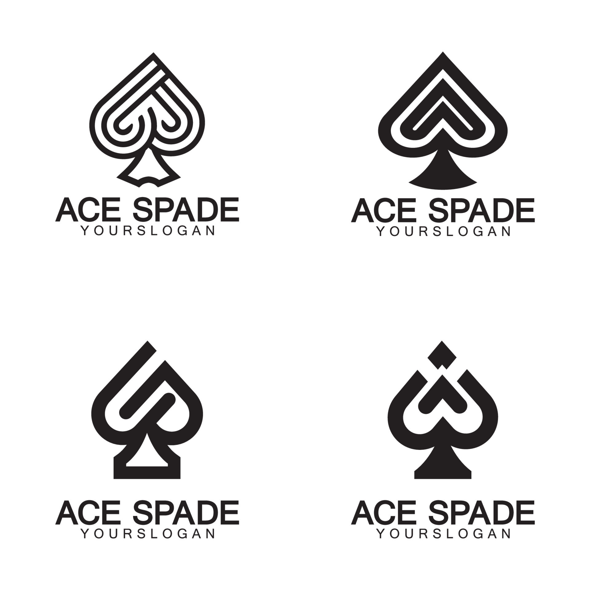 Ace of Spades icon logo design. Flat related icon for web and