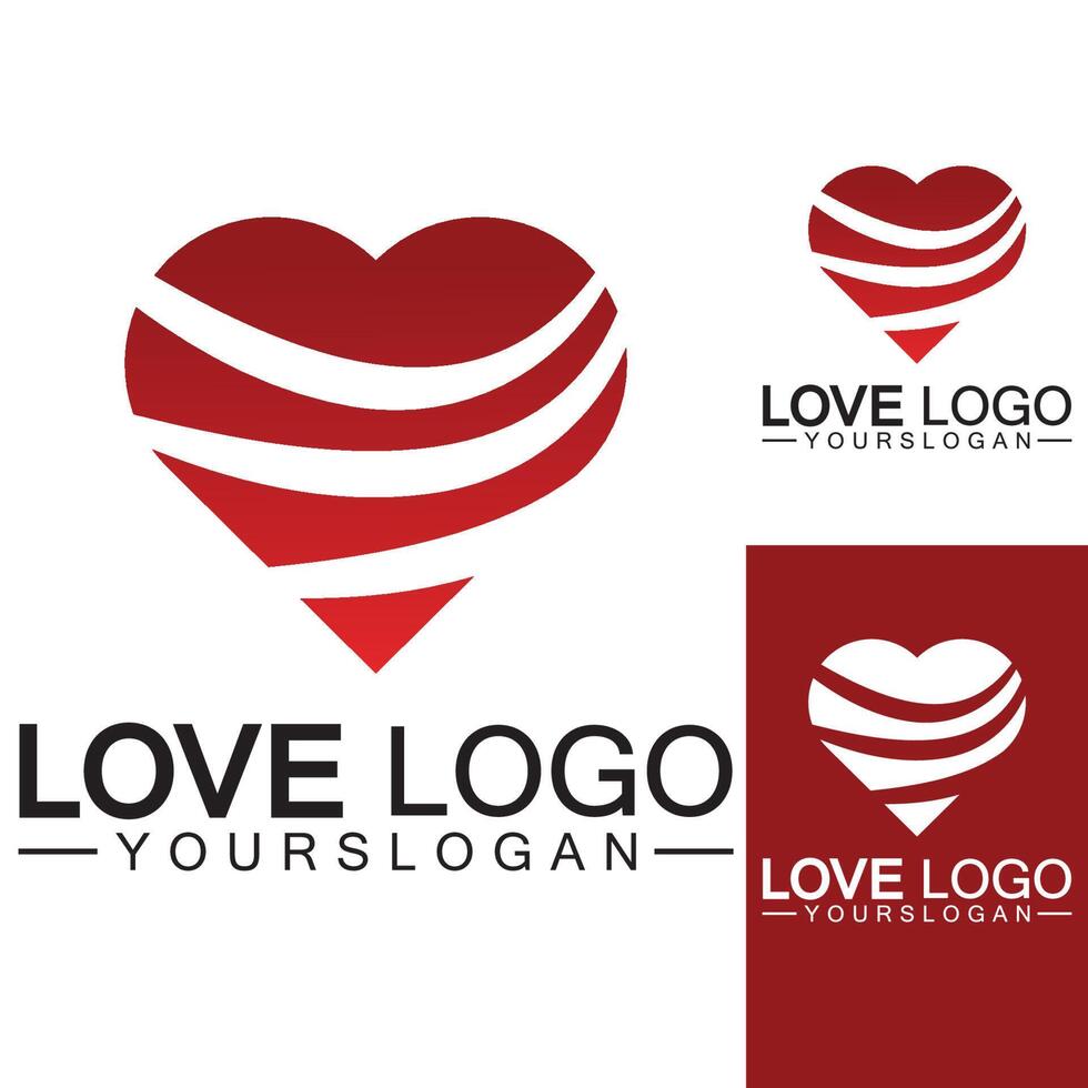 Love logo design,Heart shape logo design Vector