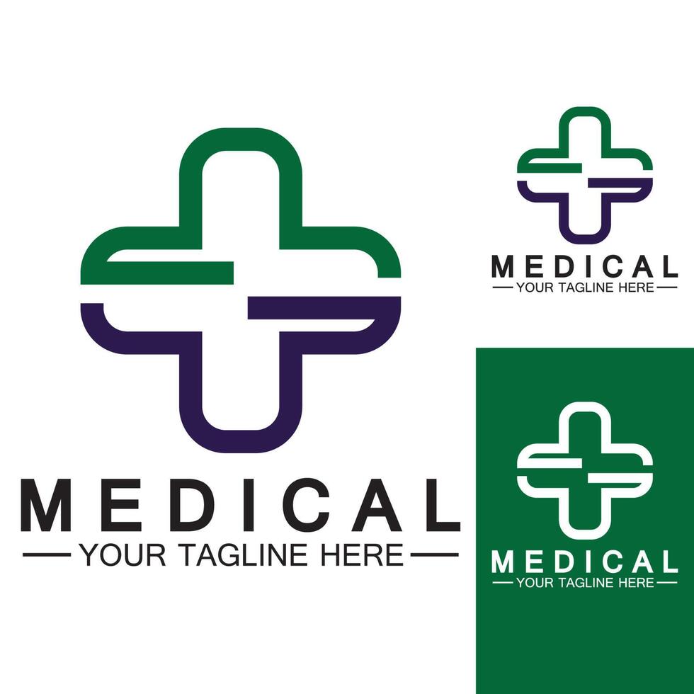 Medical Cross and Health Pharmacy Logo Vector Template