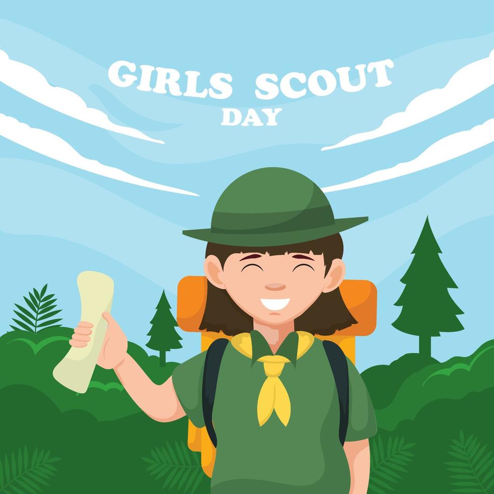 Girls Scout Day Concept vector