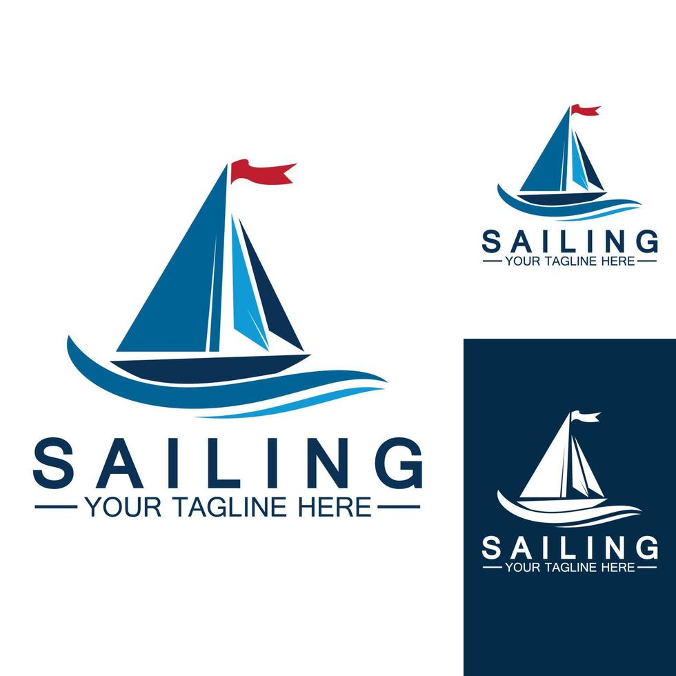 Sailing boat logo Template vector
