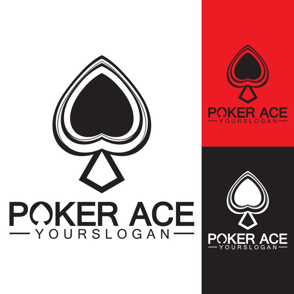 Poker Ace spade Logo Design for Casino Business, Gamble, Card Game, Speculate, etc-vector vector