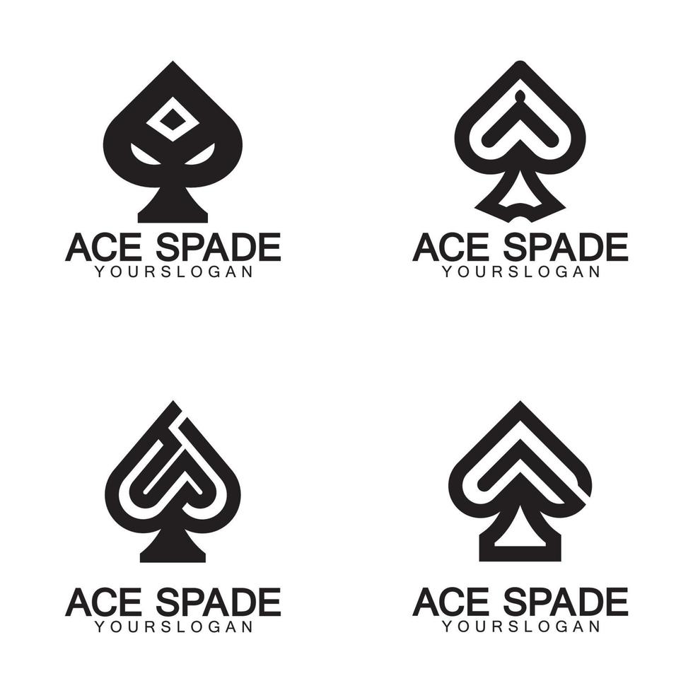 Ace of Spades icon logo design. Flat related icon for web and mobile applications. It can be used as - logo, pictogram, icon, infographic element. Illustration. vector