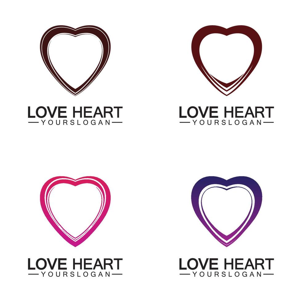 Love heart logo and symbol vector template