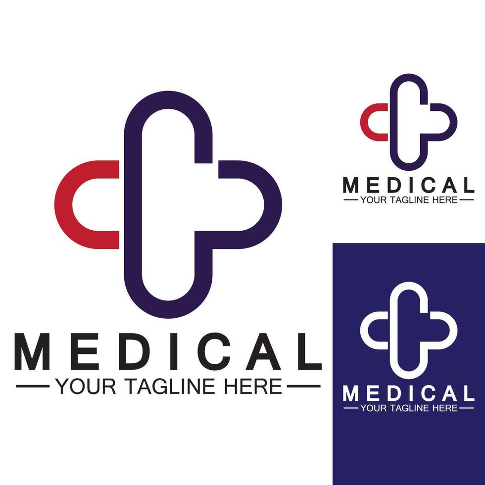 Medical Cross and Health Pharmacy Logo Vector Template