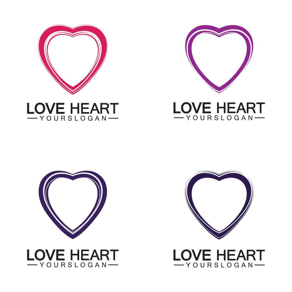 Love heart logo and symbol vector template