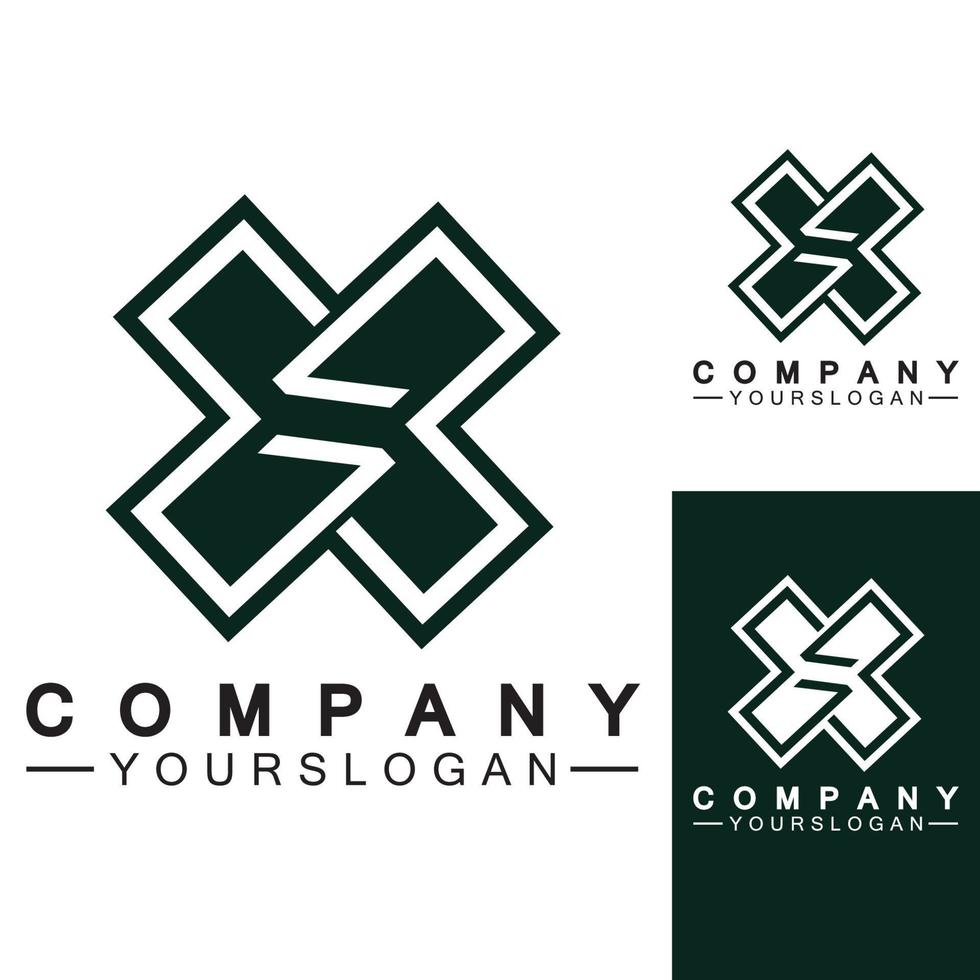 diseño de vector de plantilla de logotipo de letra x