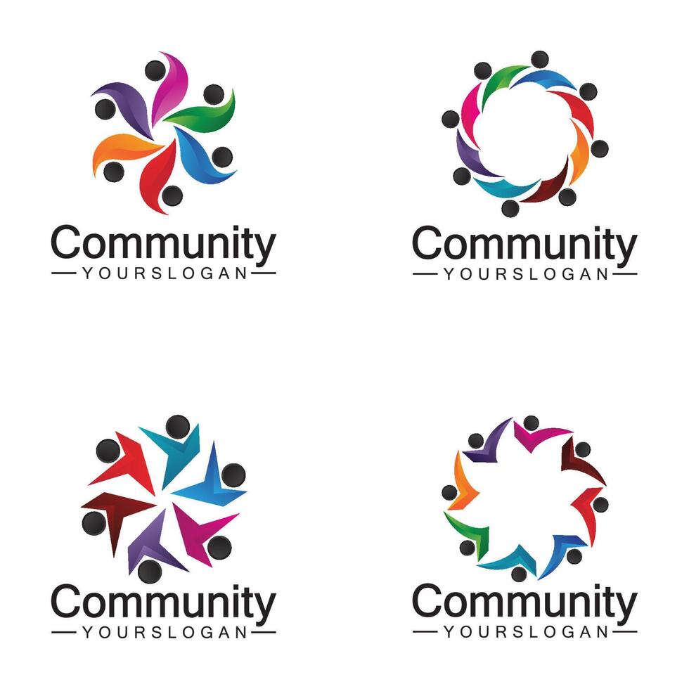 Community Logo Design Template for Teams or Groups.network and social icon design vector