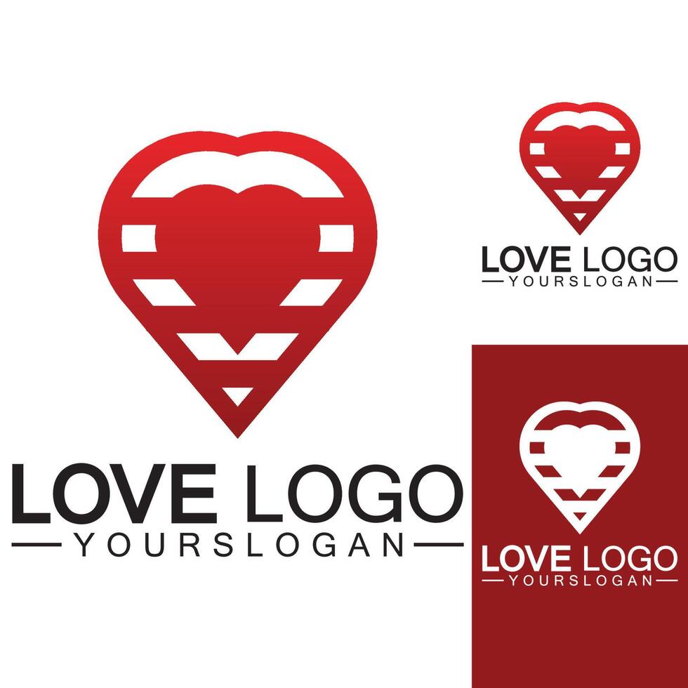 diseño de logotipo de amor, vector de diseño de logotipo de forma de corazón