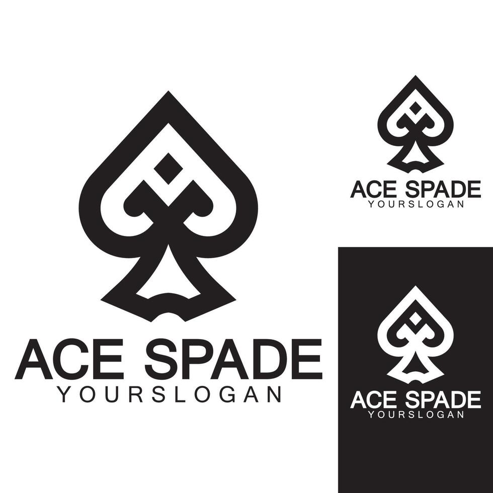 Ace of Spades icon logo design. Flat related icon for web and mobile applications. It can be used as - logo, pictogram, icon, infographic element. Illustration. vector