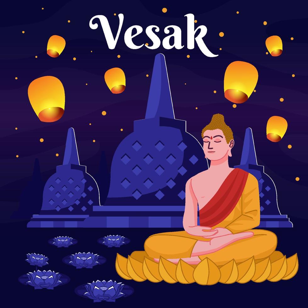 concepto del día vesak vector