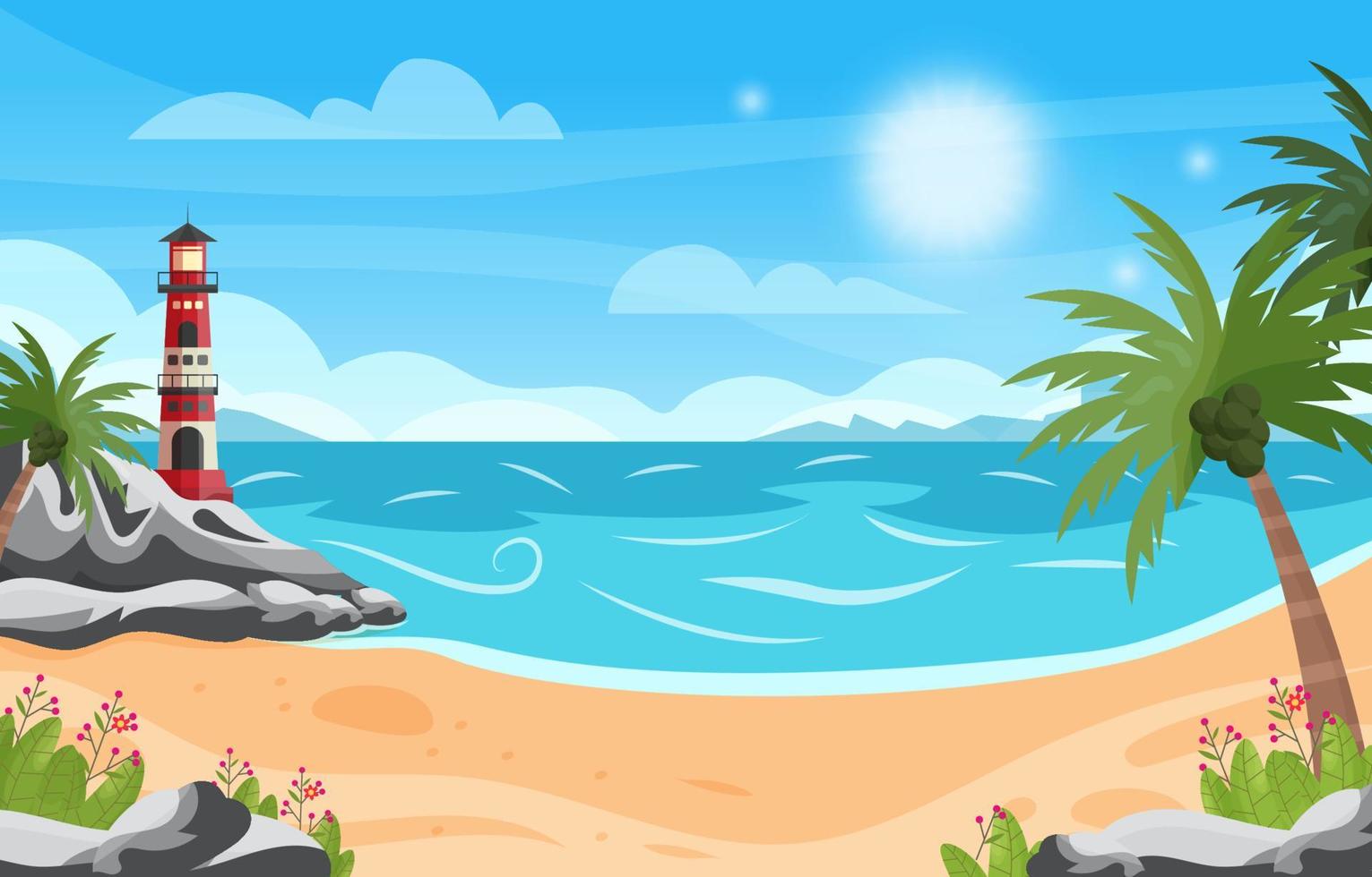 Sea Scenery Background vector