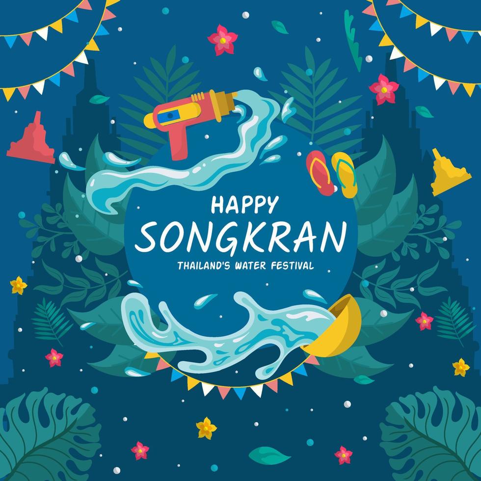 Songkran Festival Background vector