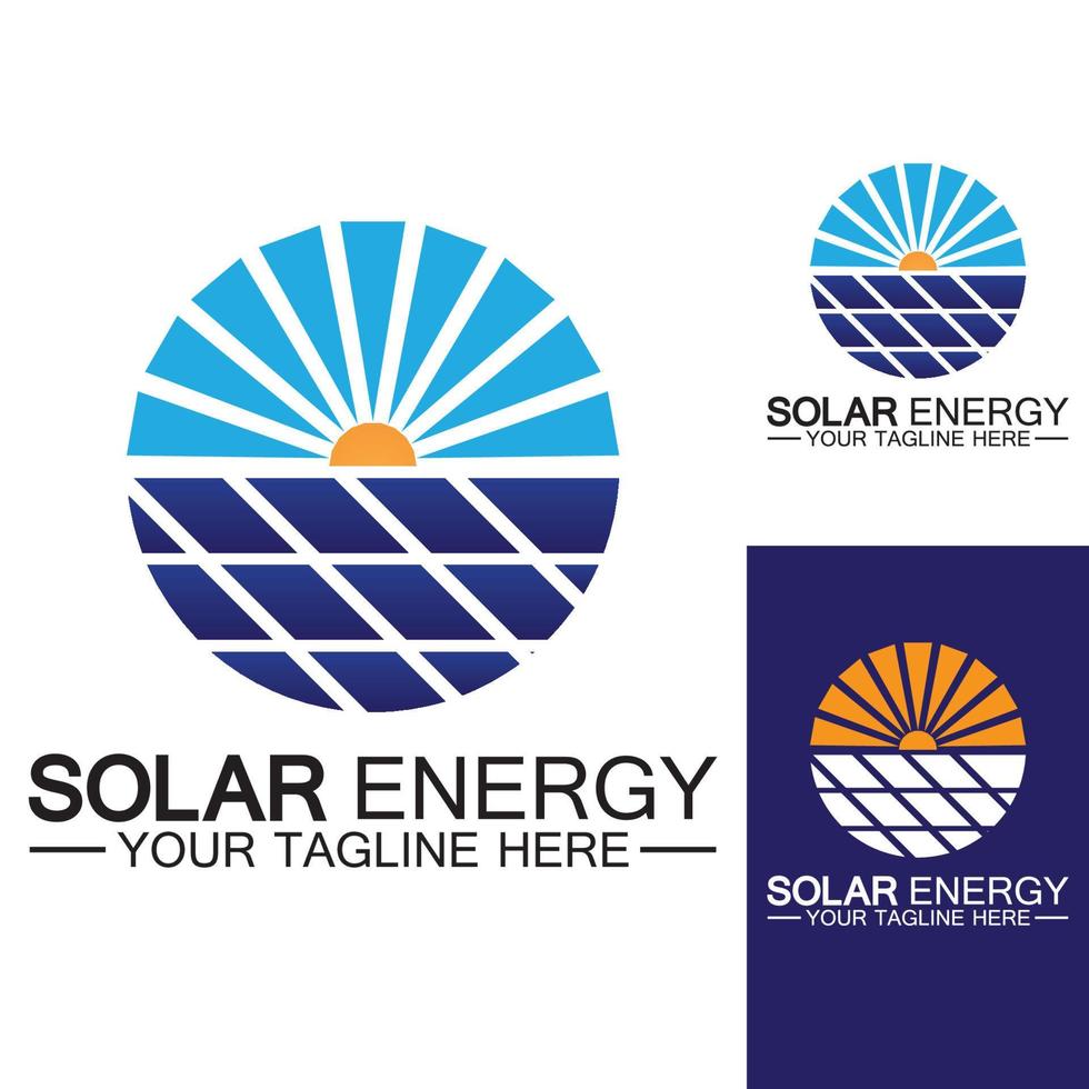 Solar Energy Logo Design Vector Template