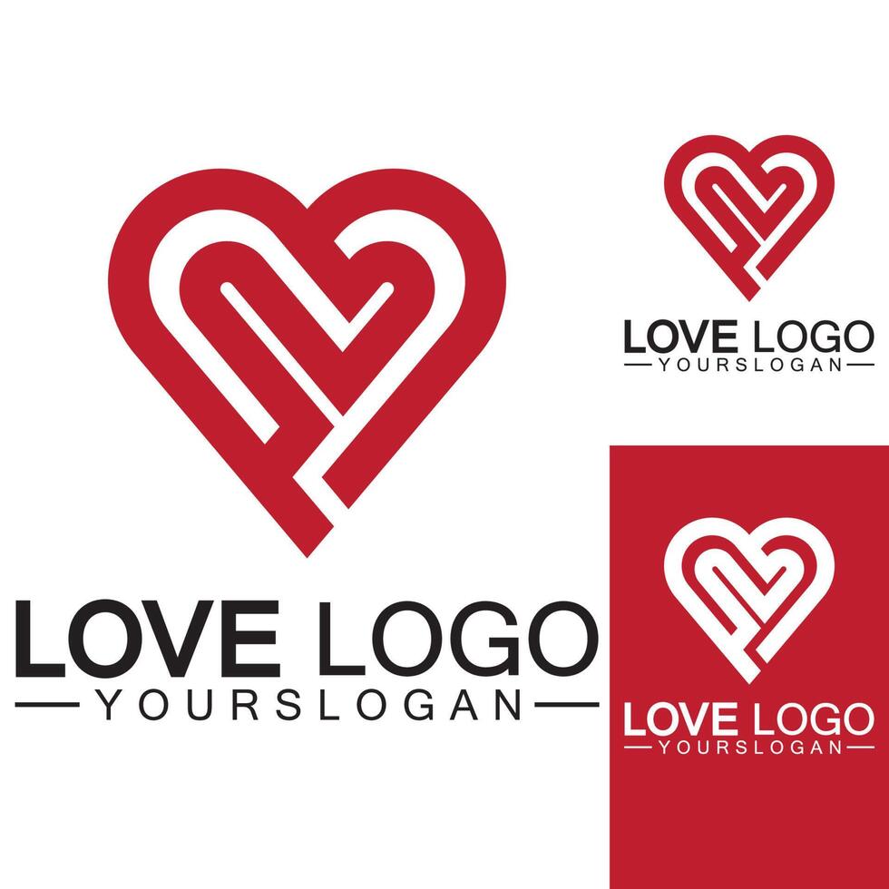 vector de diseño de logotipo de amor, vector de logotipo de corazón geométrico, concepto de logotipo de vector de amor lineal, vector de diseño de logotipo en forma de corazón