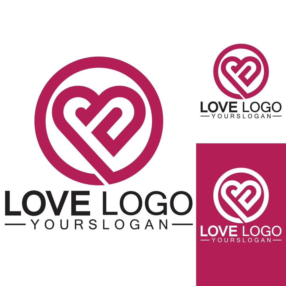 Love logo design,Heart shape logo design Vector