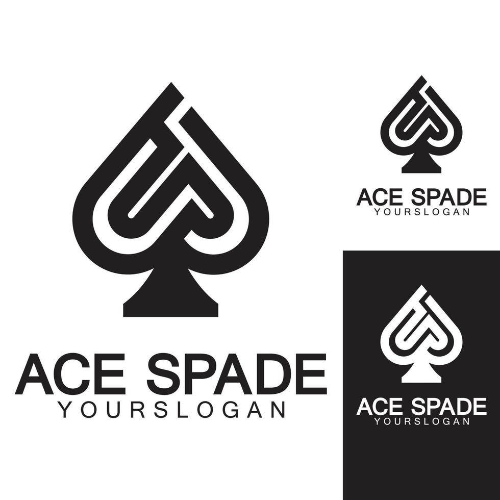 Ace of Spades icon logo design. Flat related icon for web and mobile applications. It can be used as - logo, pictogram, icon, infographic element. Illustration. vector