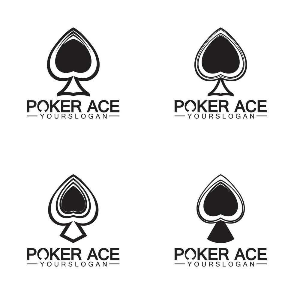 diseño de logotipo de espada as de póquer para negocios de casino, apuestas, juegos de cartas, especulaciones, etc-vector vector